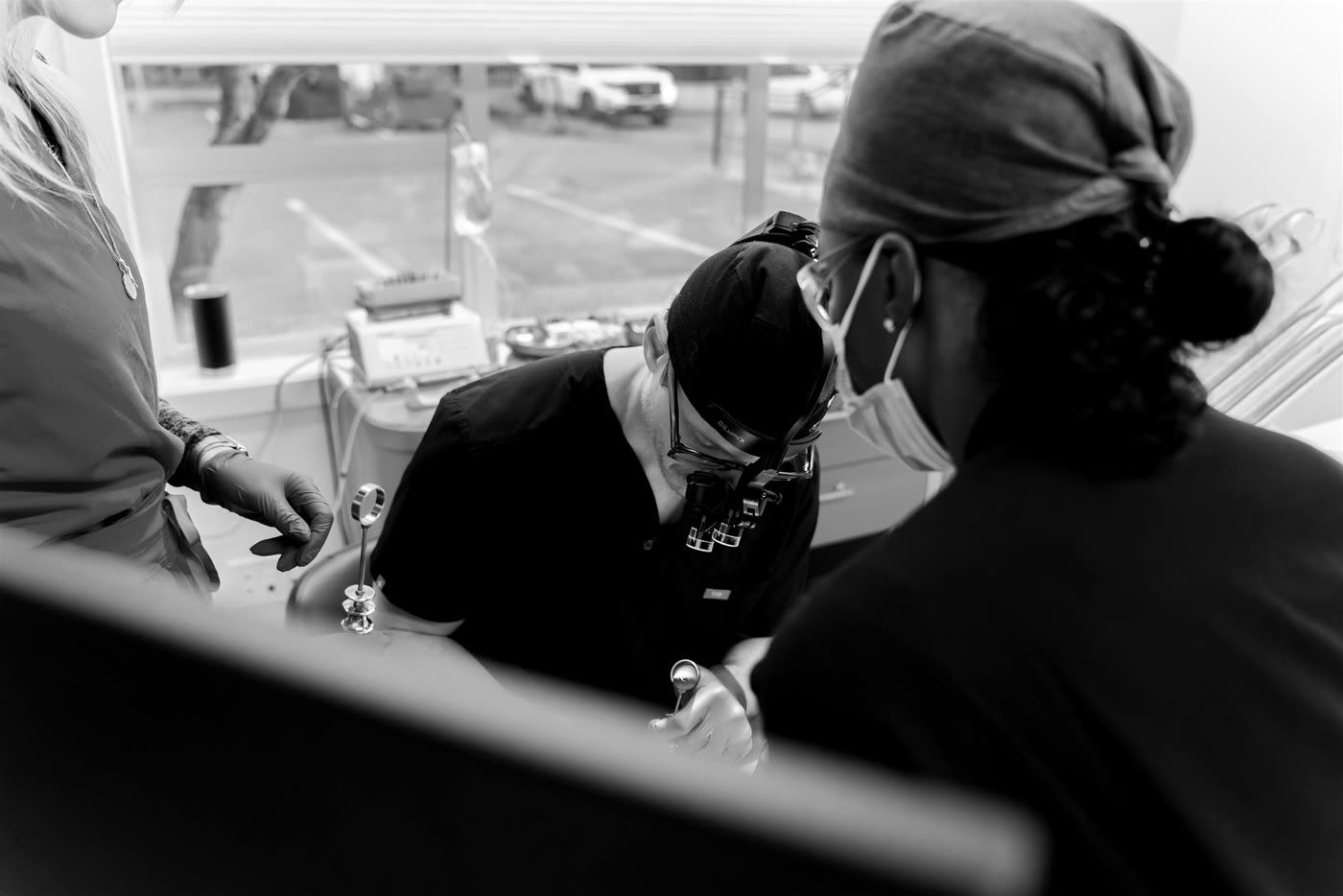 Two team members working side by side.
